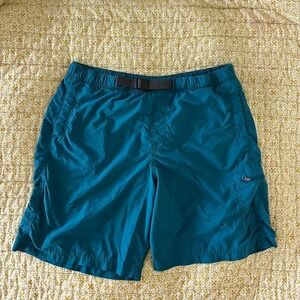 Men's Columbia Teal Blue Hiking Shorts with belt Size L